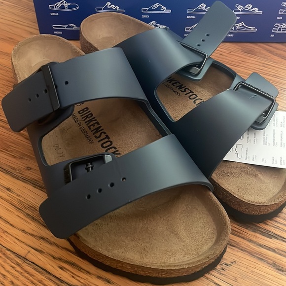 Birkenstock Shoes - Birkenstock Arizona -Blue Smooth leather - UK5.5